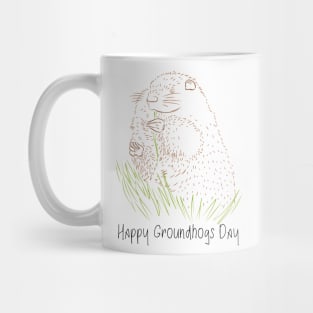 Happy groundhog day cute colorful holiday t-shirt Mug